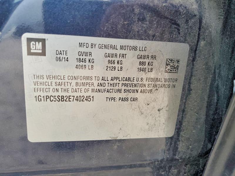 Aukcja sprzedaży 2014 Chevrolet Cruze, vin: 1G1PC5SB2E7402451, numer aukcji: 51178006