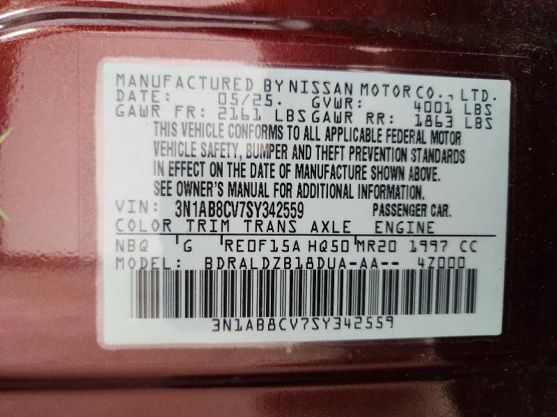 Aukcja sprzedaży 2025 Nissan Sentra, vin: 3N1AB8CV7SY342559, numer aukcji: 50925886