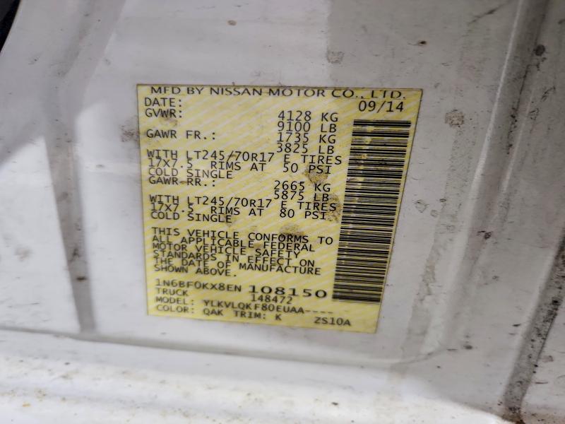 Aukcja sprzedaży 2014 Nissan Nv, vin: 1N6BF0KX8EN108150, numer aukcji: 48709876