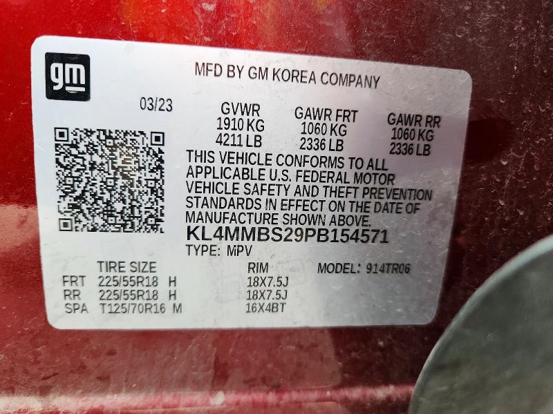 Aukcja sprzedaży 2023 Buick Encore Gx, vin: KL4MMBS29PB154571, numer aukcji: 50811776