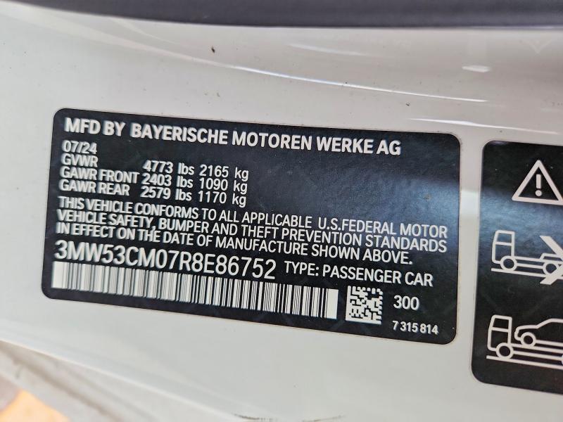 50665726 :رقم المزاد ، 3MW53CM07R8E86752 vin ، 2024 Bmw M240xi مزاد بيع
