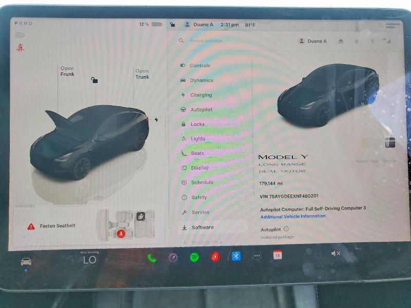 Продаж на аукціоні авто 2022 Tesla Model Y, vin: 7SAYGDEEXNF480201, номер лоту: 49836686