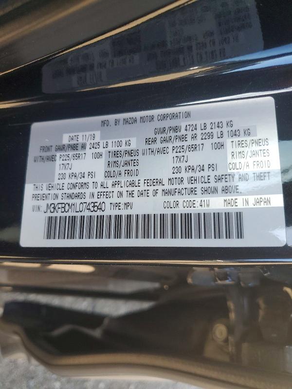Aukcja sprzedaży 2020 Mazda Cx-5, vin: JM3KFBCM1L0743540, numer aukcji: 49684746