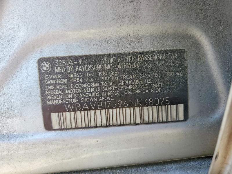 Продажа на аукционе авто 2006 Bmw 325, vin: WBAVB17596NK38025, номер лота: 49177606