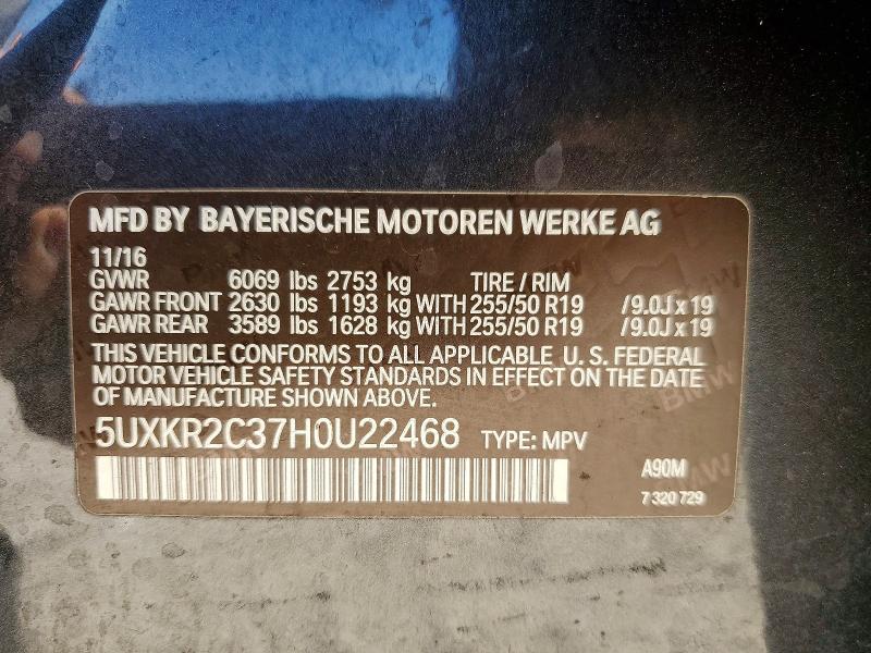 Продажа на аукционе авто 2017 Bmw X5, vin: 5UXKR2C37H0U22468, номер лота: 48835466