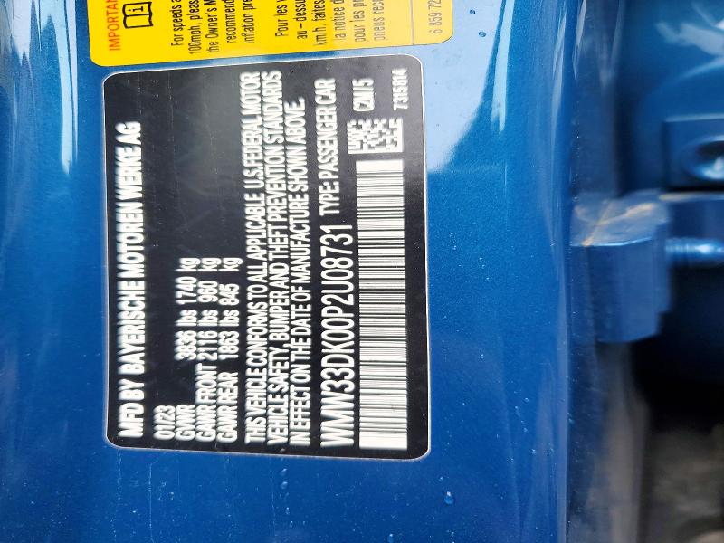2023 Mini Cooper მანქანა იყიდება აუქციონზე, vin: WMW33DK00P2U08731, აუქციონის ნომერი: 50593226