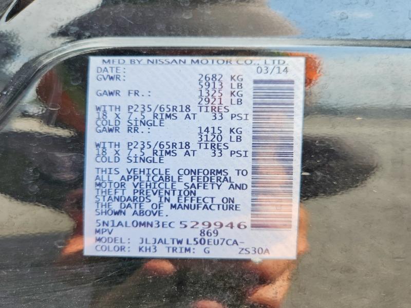 Aukcja sprzedaży 2014 Infiniti Qx60, vin: 5N1AL0MN3EC529946, numer aukcji: 49612956