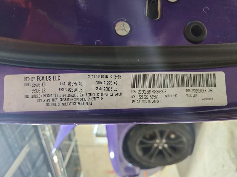 Aukcja sprzedaży 2016 Dodge Challenger, vin: 2C3CDZBTXGH202979, numer aukcji: 51563216