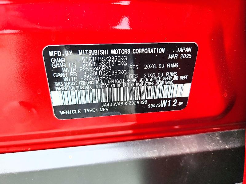 Продаж на аукціоні авто 2025 Mitsubishi Outlander, vin: JA4J3VA89SZ028398, номер лоту: 50994256