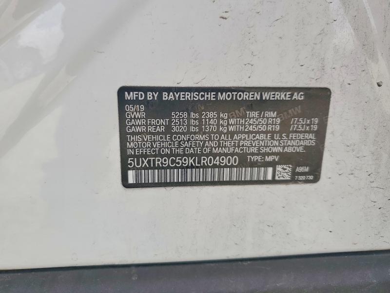 50554236 :رقم المزاد ، 5UXTR9C59KLR04900 vin ، 2019 Bmw X3 مزاد بيع