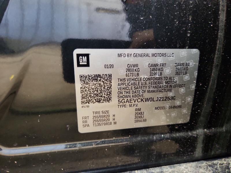 51582416 :رقم المزاد ، 5GAEVCKW0LJ212536 vin ، 2020 Buick Enclave مزاد بيع