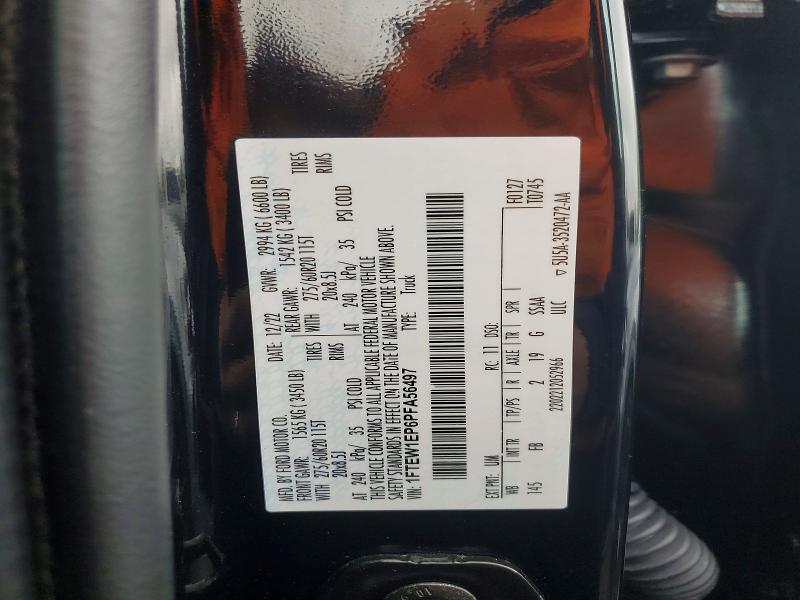 2023 Ford F150 მანქანა იყიდება აუქციონზე, vin: 1FTEW1EP6PFA56497, აუქციონის ნომერი: 52023456