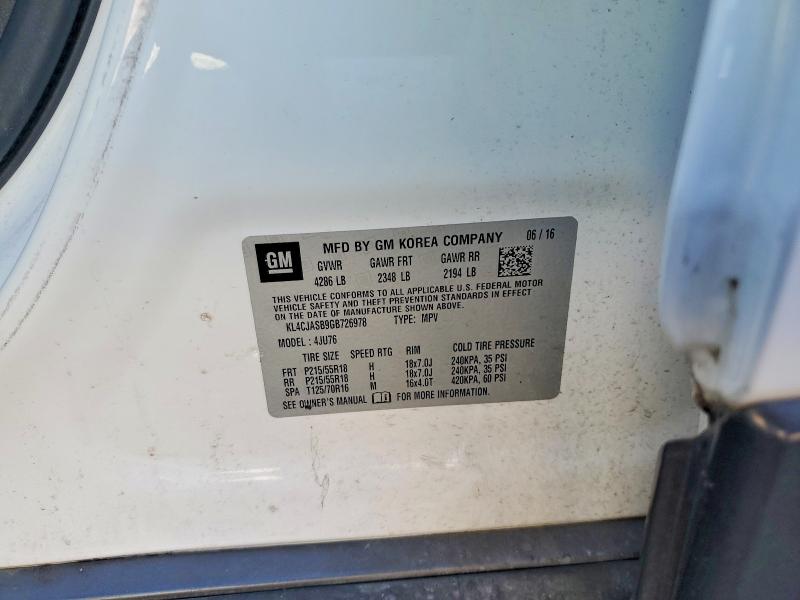 48689696 :رقم المزاد ، KL4CJASB9GB726978 vin ، 2016 Buick Encore مزاد بيع
