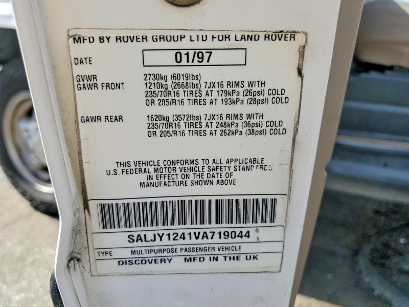51525976 :رقم المزاد ، SALJY1241VA719044 vin ، 1997 Land Rover Discovery مزاد بيع