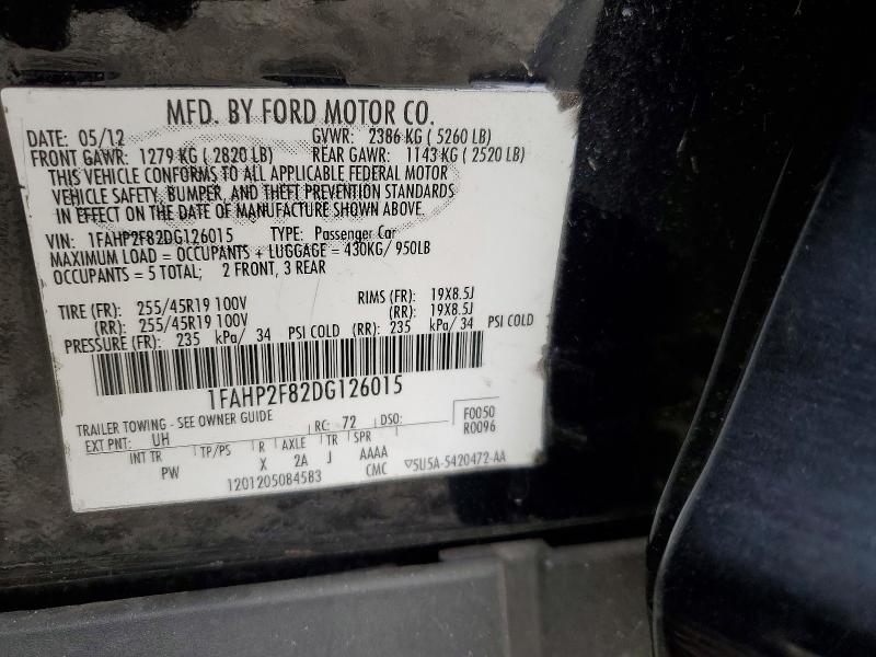 Aukcja sprzedaży 2013 Ford Taurus, vin: 1FAHP2F82DG126015, numer aukcji: 50296086