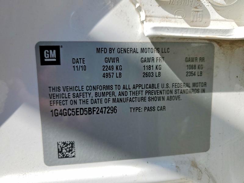 50638086 :رقم المزاد ، 1G4GC5ED5BF247296 vin ، 2011 Buick Lacrosse مزاد بيع