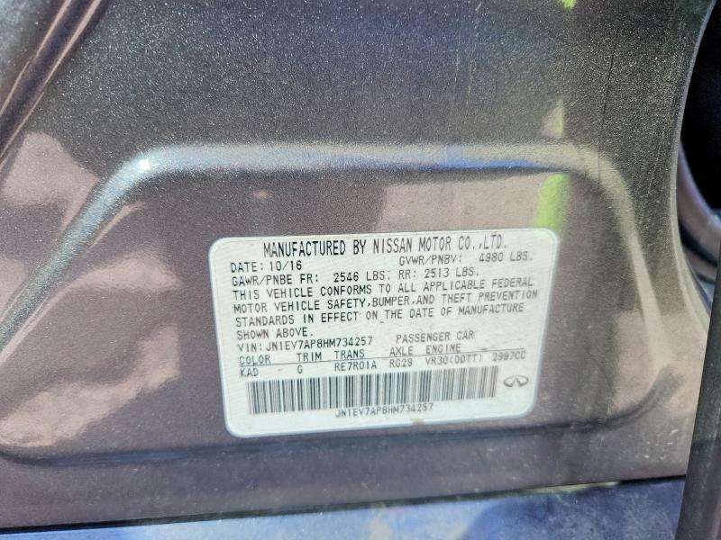 Продаж на аукціоні авто 2017 Infiniti Q50, vin: JN1EV7AP8HM734257, номер лоту: 50605686
