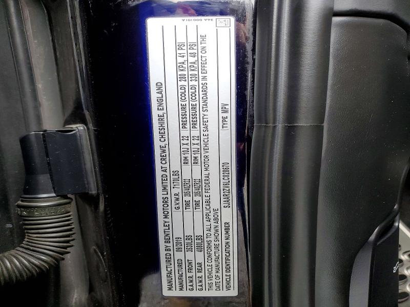 Продаж на аукціоні авто 2020 Bentley Bentayga, vin: SJAAR2ZV6LC028670, номер лоту: 52155156
