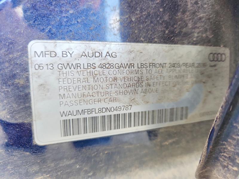 Продаж на аукціоні авто 2013 Audi A4, vin: WAUMFBFL8DN049787, номер лоту: 49692036