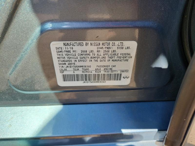 Auction sale of the 2017 Infiniti Q50, vin: JN1EV7ARXHM836340, lot number: 50960286