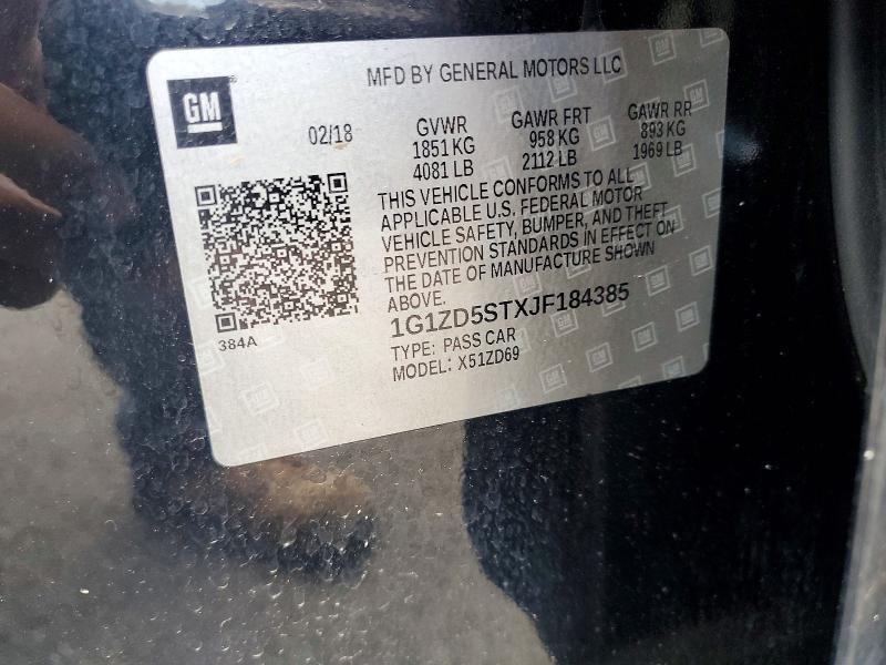 Aukcja sprzedaży 2018 Chevrolet Malibu, vin: 1G1ZD5STXJF184385, numer aukcji: 51007106