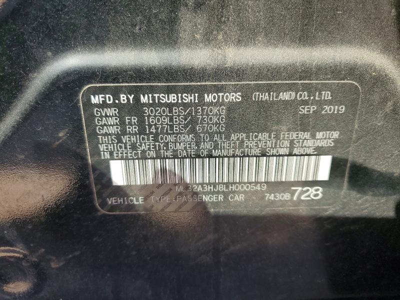 Продаж на аукціоні авто 2020 Mitsubishi Mirage, vin: ML32A3HJ8LH000549, номер лоту: 48089776