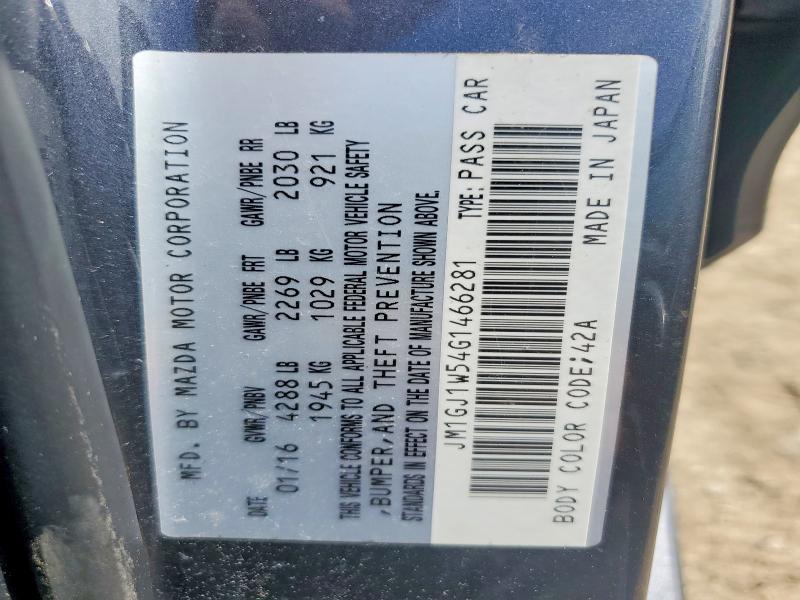 49955256 :رقم المزاد ، JM1GJ1W54G1466281 vin ، 2016 Mazda 6 مزاد بيع