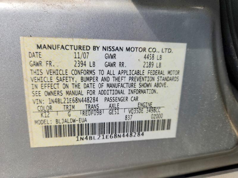 50480196 :رقم المزاد ، 1N4BL21E68N448284 vin ، 2008 Nissan Altima مزاد بيع