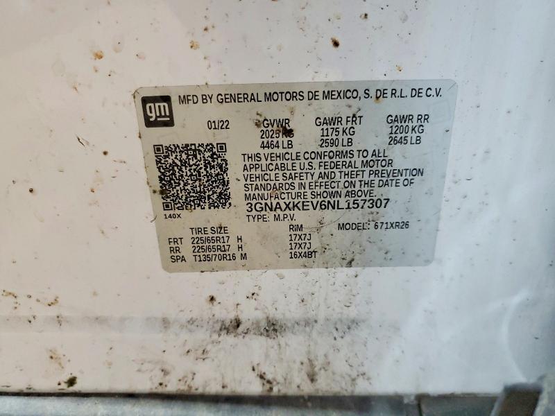 Продажа на аукционе авто 2022 Chevrolet Equinox, vin: 3GNAXKEV6NL157307, номер лота: 50430826