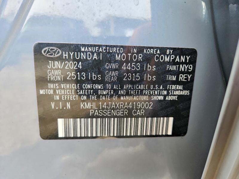 Продажа на аукционе авто 2024 Hyundai Sonata, vin: KMHL14JAXRA419002, номер лота: 49955306