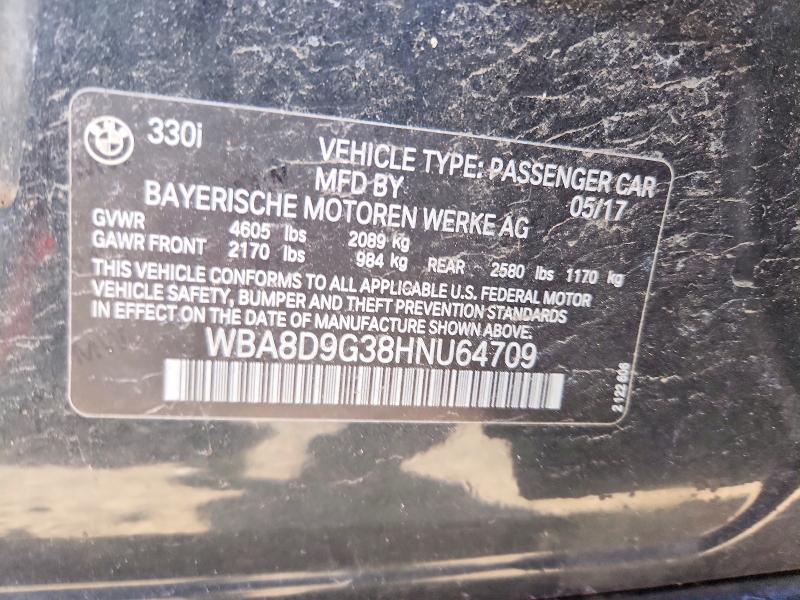 51719676 :رقم المزاد ، WBA8D9G38HNU64709 vin ، 2017 Bmw 330 مزاد بيع