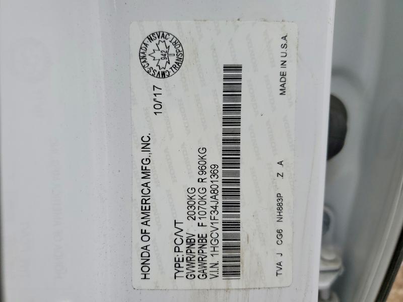 49215436 :رقم المزاد ، 1HGCV1F34JA801369 vin ، 2018 Honda Accord مزاد بيع