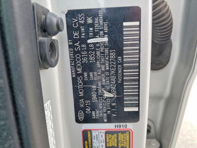 Aukcja sprzedaży 2019 Kia Rio, vin: 3KPA24AB7KE227881, numer aukcji: 51590066