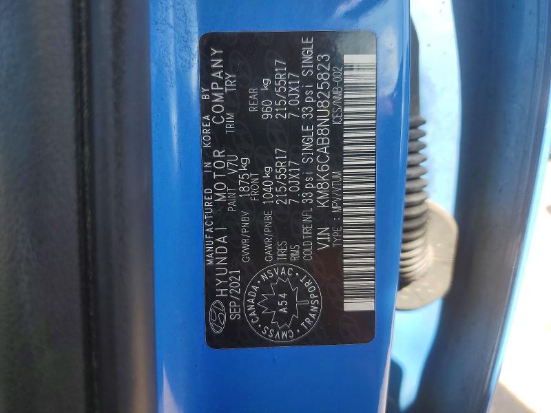 Aukcja sprzedaży 2022 Hyundai Kona, vin: KM8K6CAB8NU825823, numer aukcji: 51963166