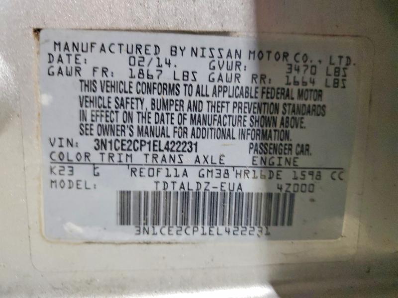 Aukcja sprzedaży 2014 Nissan Versa Note, vin: 3N1CE2CP1EL422231, numer aukcji: 49663906