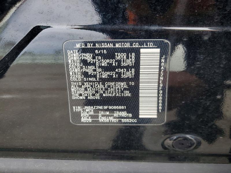 Aukcja sprzedaży 2015 Infiniti Qx80, vin: JN8AZ2NE9F9086881, numer aukcji: 51715136