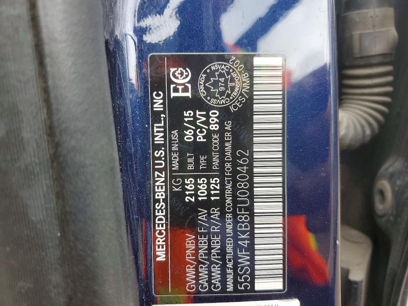 Продаж на аукціоні авто 2015 Mercedes-benz C, vin: 55SWF4KB8FU080462, номер лоту: 49437886