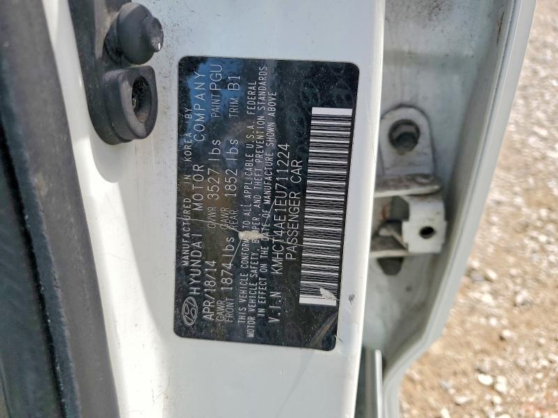 48278456 :رقم المزاد ، KMHCT4AE1EU711224 vin ، 2014 Hyundai Accent مزاد بيع