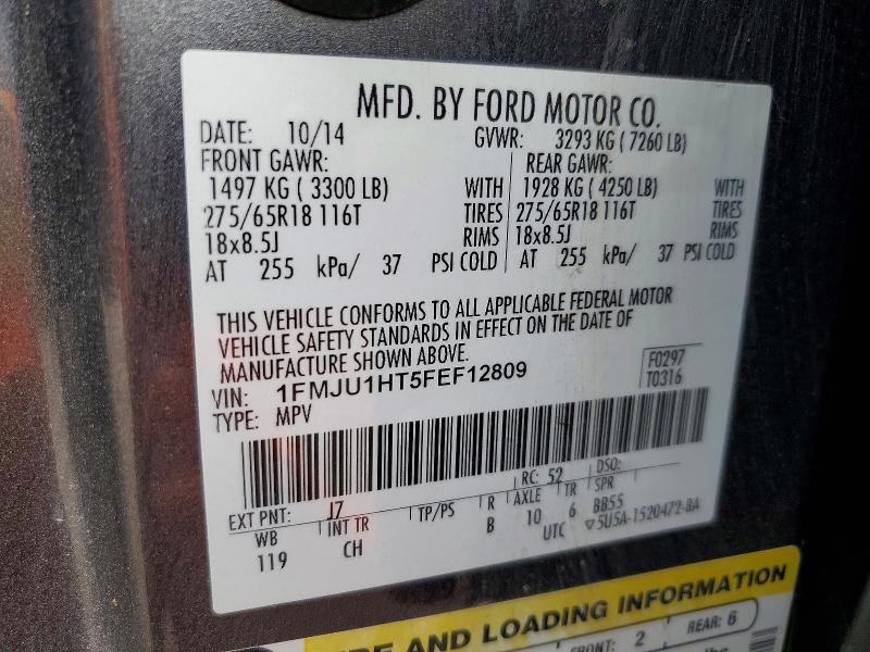 Продажа на аукционе авто 2015 Ford Expedition, vin: 1FMJU1HT5FEF12809, номер лота: 47028906