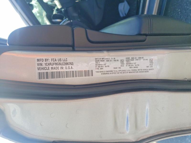 49896996 :رقم المزاد ، 1C4RJFBG6LC396763 vin ، 2020 Jeep Grand Cherokee مزاد بيع
