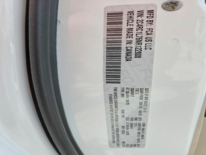 2022 Chrysler Pacifica მანქანა იყიდება აუქციონზე, vin: 2C4RC1L76NR122808, აუქციონის ნომერი: 49913376