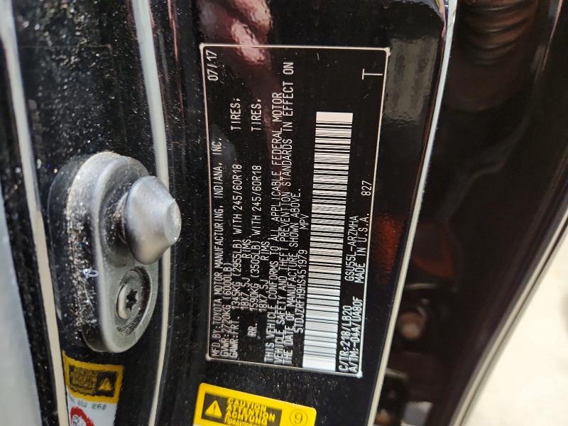 2017 Toyota Highlander მანქანა იყიდება აუქციონზე, vin: 5TDJZRFH9HS451979, აუქციონის ნომერი: 49005106