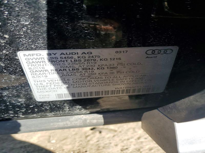 Aukcja sprzedaży 2018 Audi Q5, vin: WA1BNAFY1J2011540, numer aukcji: 99247125