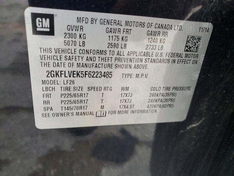 48851456 :رقم المزاد ، 2GKFLVEK5F6223485 vin ، 2015 Gmc Terrain مزاد بيع
