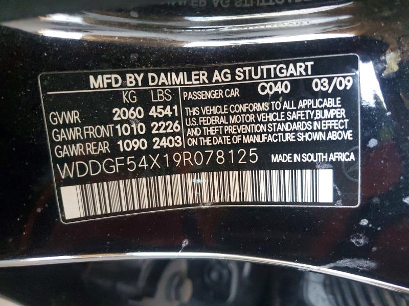 Aukcja sprzedaży 2009 Mercedes-benz C, vin: WDDGF54X19R078125, numer aukcji: 50518146