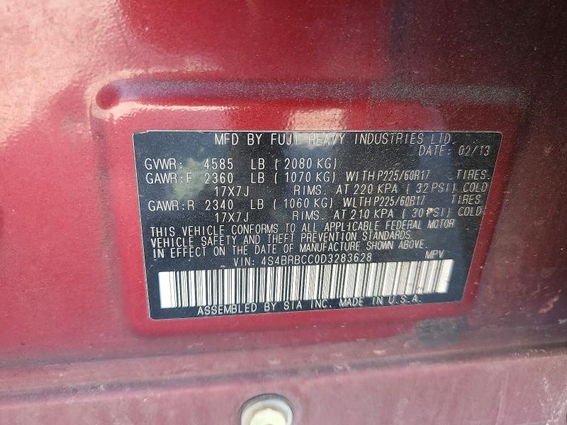 Продаж на аукціоні авто 2013 Subaru Outback, vin: 4S4BRBCC0D3283628, номер лоту: 50912626