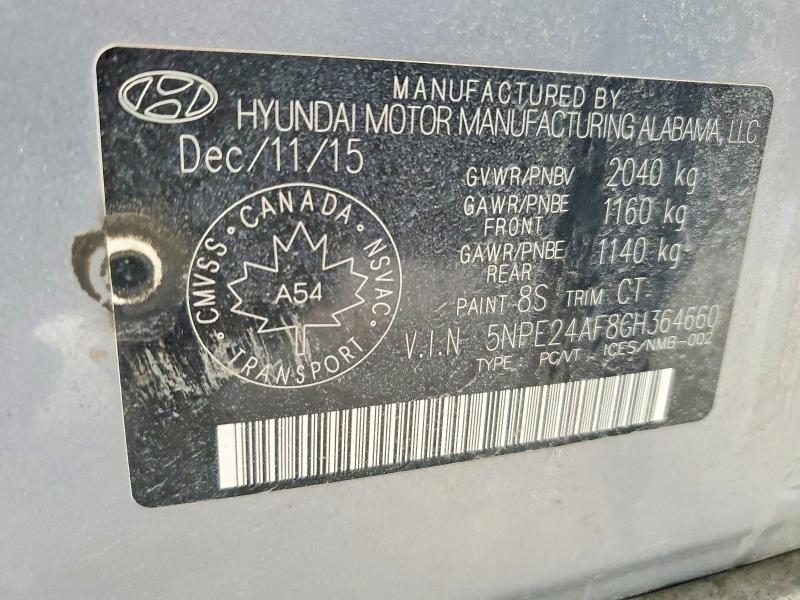Продаж на аукціоні авто 2016 Hyundai Sonata, vin: 5NPE24AF8GH364660, номер лоту: 48878586
