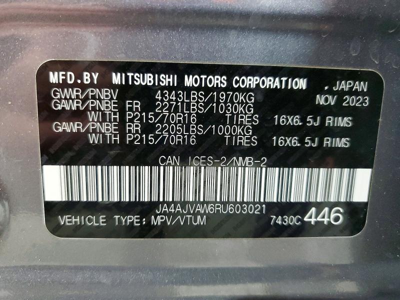Продажа на аукционе авто 2024 Mitsubishi Rvr, vin: JA4AJVAW6RU603021, номер лота: 48670276