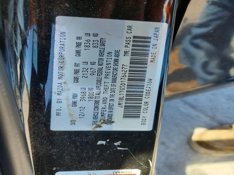 50814586 :رقم المزاد ، JM1BL1TG5D1764277 vin ، 2013 Mazda 3 مزاد بيع