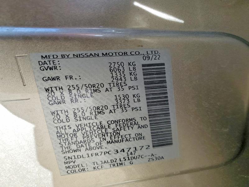 48682506 :رقم المزاد ، 5N1DL1FR7PC347172 vin ، 2023 Infiniti Qx60 مزاد بيع